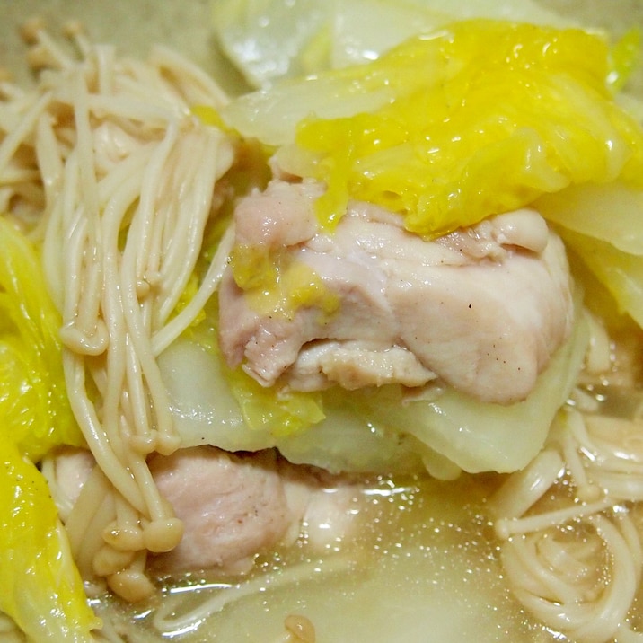 鶏肉と白菜とえのきの柚子胡椒蒸し
